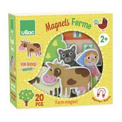 Vilac - Coffret de 20 magnets en bois - La ferme