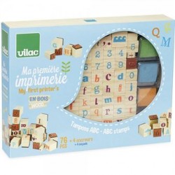 Vilac - Jeu d'apprentissage - Coffret de tampons - Ma première imprimerie