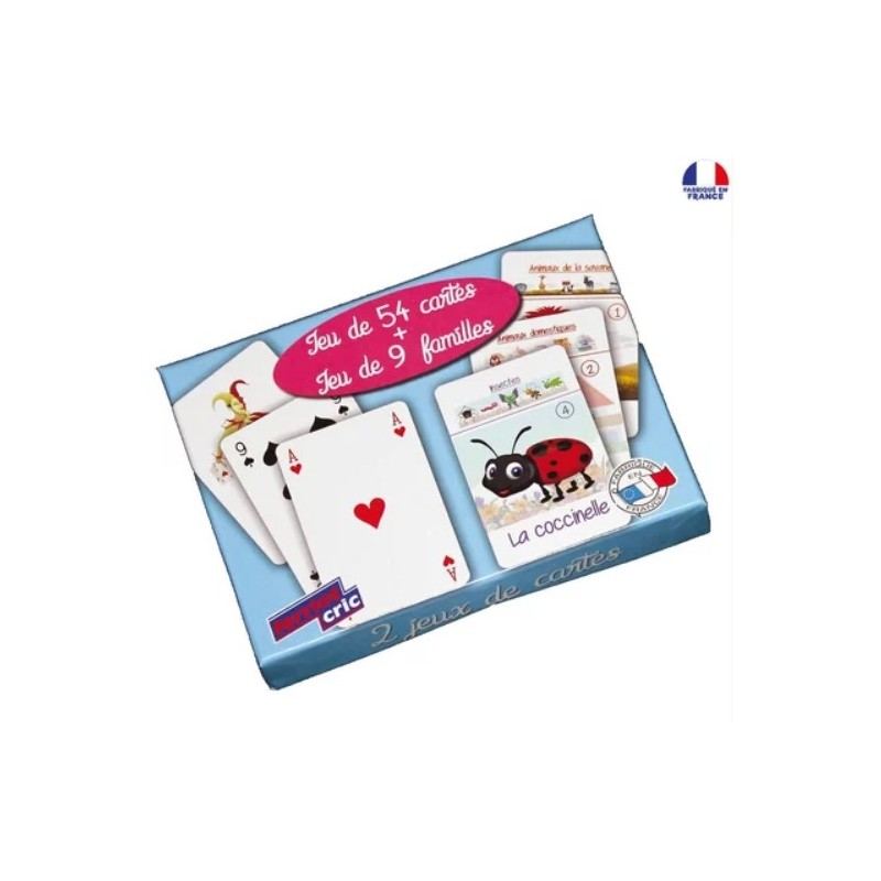 Ferriot Cric - Jeu de société - Coffret 2 jeux - 54 cartes et 9 familles