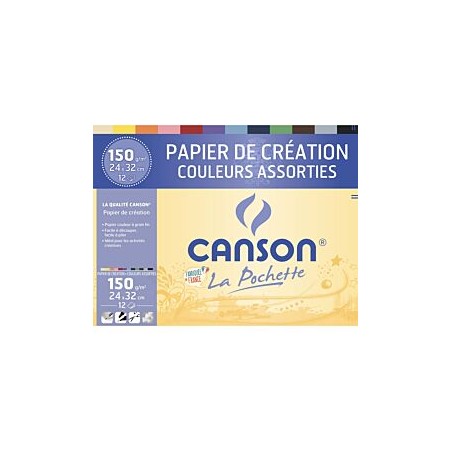 Canson - Beaux arts - Pochette de papier à dessin - 12 feuilles - 24x32 cm - 150 g/m2