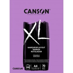 Canson - Beaux arts - Bloc encollé XL Marker blanc - 100 feuilles - A4 - 70 g/m2