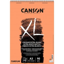 Canson - Beaux arts - Bloc XL de papier croquis extra blanc - 120 feuilles - A3 - 90 g/m2