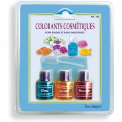 Sentosphère - 702 - Accessoires - 3 colorants cosmétiques - Bleu jaune rouge