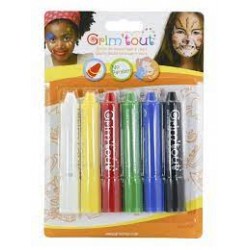 OZ - Déguisement - Grim Tout - Blister 6 sticks de maquillage - Couleurs basiques