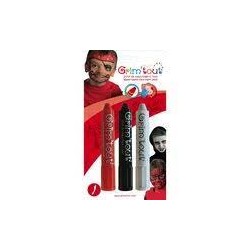 OZ - Déguisement - Grim Tout - Blister de 3 sticks maquillage Pirate et Vampire