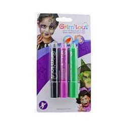 OZ - Déguisement - Grim Tout - Blister de 3 sticks maquillage Sorcière