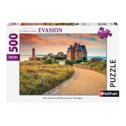 Nathan - Puzzle 500 pièces - Vers le phare de Ploumanac?h, Bretagne