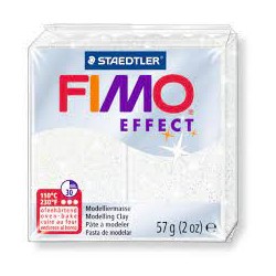 Graine Créative - Loisirs créatifs - Pâte FIMO Effect - Blanc pailletée - 56 g