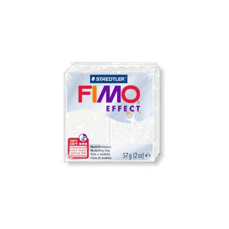 Graine Créative - Loisirs créatifs - Pâte FIMO Effect - Blanc pailletée - 56 g