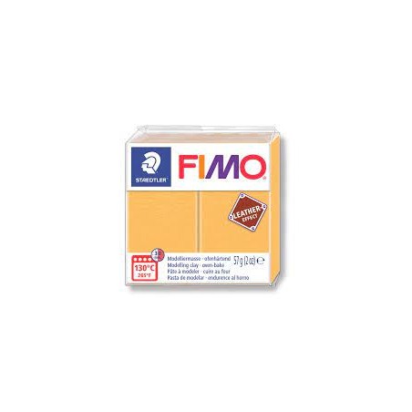 Graine Créative - Loisirs créatifs - Pâte FIMO Effect - Jaune safran effet cuir - 57 g