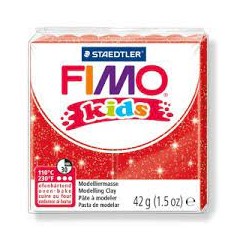 Graine Créative - Loisirs créatifs - Pâte FIMO Kids - Rouge pailleté - 42 g