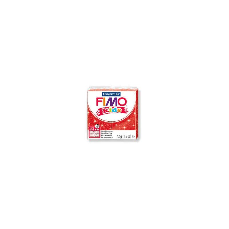 Graine Créative - Loisirs créatifs - Pâte FIMO Kids - Rouge pailleté - 42 g