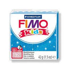 Graine Créative - Loisirs créatifs - Pâte FIMO Kids - Bleu pailleté - 42 g