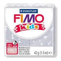 Graine Créative - Loisirs créatifs - Pâte FIMO Kids - Gris pailleté - 42 g