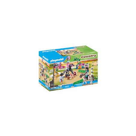 Playmobil - 70996 - Les poneys - Parcours d'obstacles avec chevaux