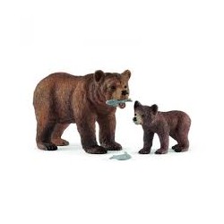 Schleich - 42473 - Wild Life - Maman grizzly avec ourson