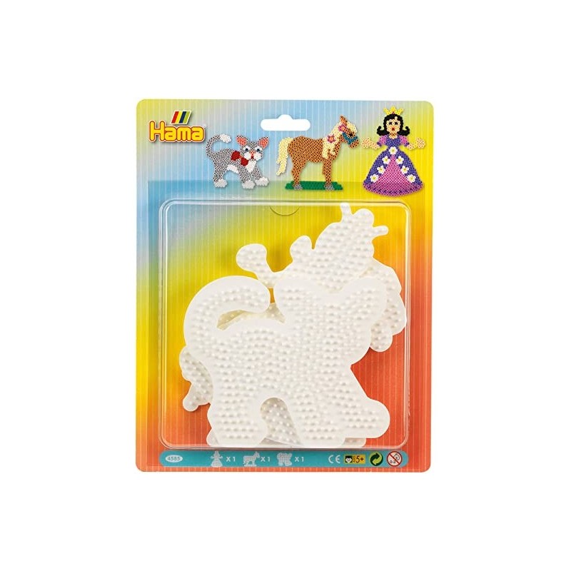 Hama - Perles - 4585 - Taille Midi - Plaques Blister Grand modèle princesse, cheval, chat