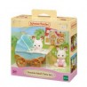 Sylvanian Families - 5432 - Les jumeaux lapin chocolat et leur poussette double