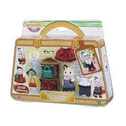 Sylvanian Families - 5462 - La valisette de mode et grande soeur chat bicolore