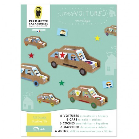 Pirouette Cacahouète - Loisirs créatifs - Mes voitures vintages à fabriquer en carton