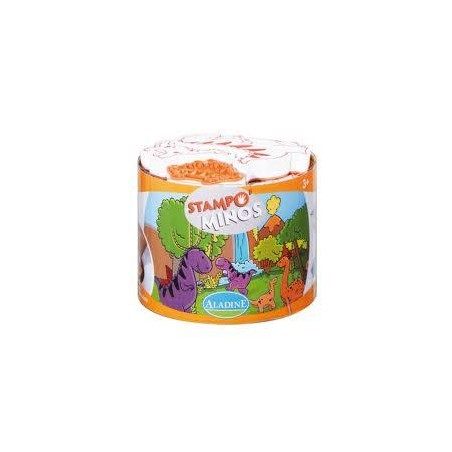 Aladine - Boîte de 10 tampons et 1 encreur dinosaure