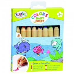 Aladine - 8 crayons de couleur Jumbo