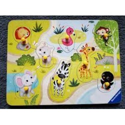 Ravensburger - My first wooden puzzle 8 pièces - En route vers le zoo