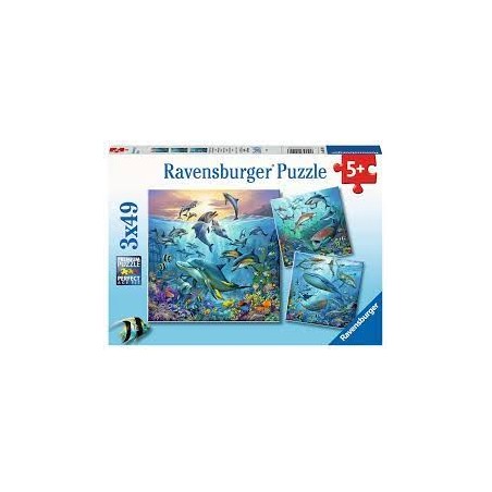 Ravensburger - Puzzles 3x49 pièces - Le monde animal de l'océan