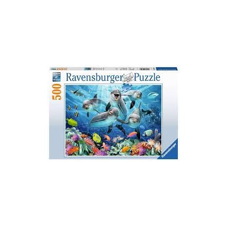 Ravensburger - Puzzle 500 pièces - Dauphins sur le récif de corail