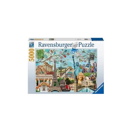 Ravensburger - Puzzle 5000 pièces - Carte postale des monuments
