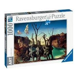 Ravensburger - Puzzle 1000 pièces Art collection - Cygnes se reflétant en éléphants - Salvador Dali
