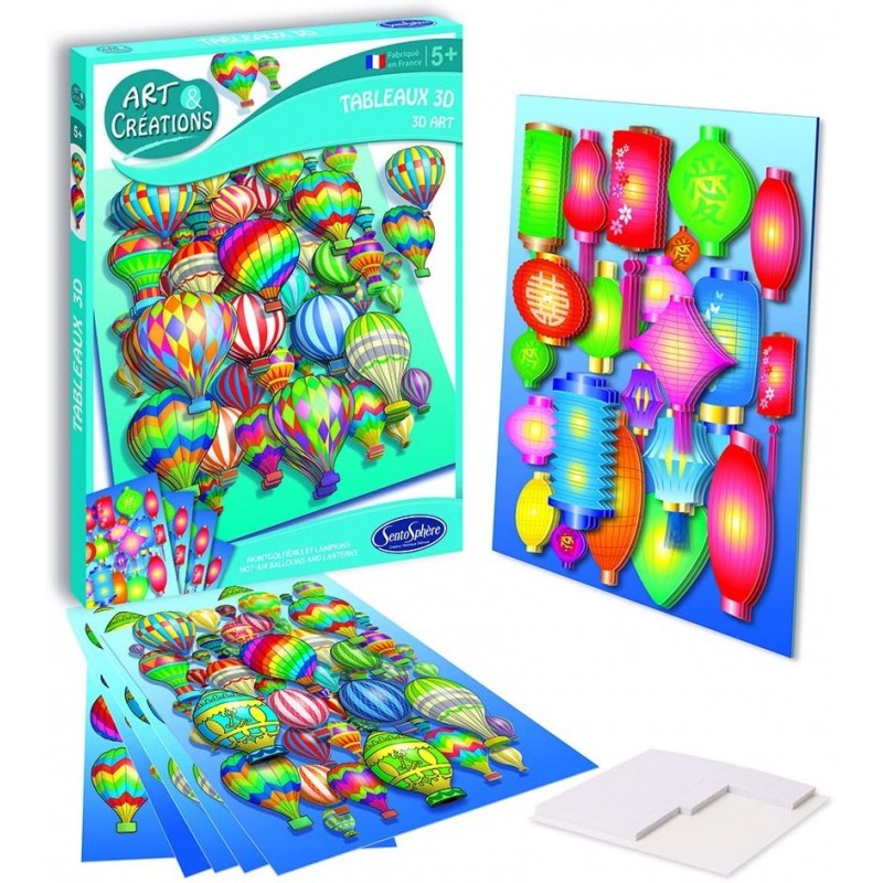 Sentosphère - 2023 - Kit d'activité - Tableaux 3D - Montgolfière