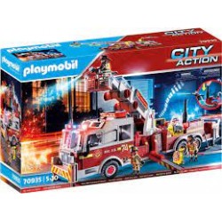 Playmobil - 70935 - Les secours - Camion de pompiers avec échelle
