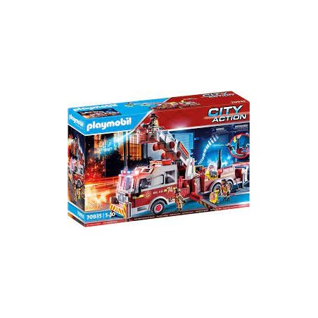 Playmobil - 70935 - Les secours - Camion de pompiers avec échelle