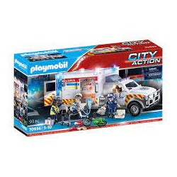 Playmobil - 70936 - Les secours - Ambulance avec secouristes et blessé