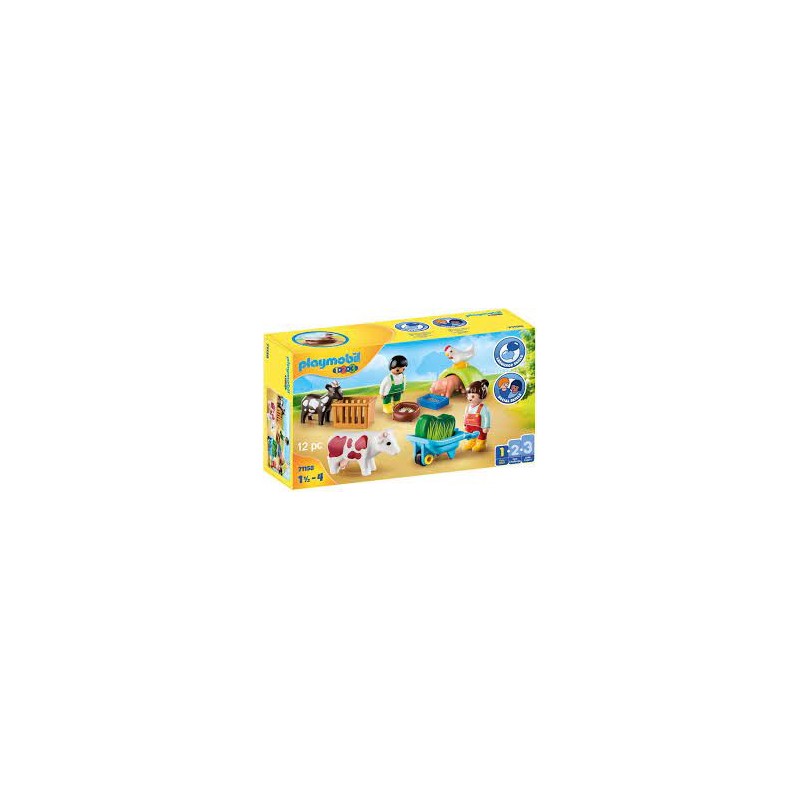 Playmobil - 71158 - 1.2.3 - Animaux de la ferme