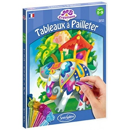 Sentosphère - 2070 - Kit d'activité - Tableaux à pailleter - Eléphants