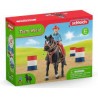 Schleich - 42576 - Farm World - Cowgirl et Tonneaux de Racing