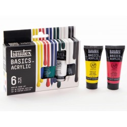 Liquitex - Basics - Boîte de 6 couleurs acryliques primaires - 6x22 ml