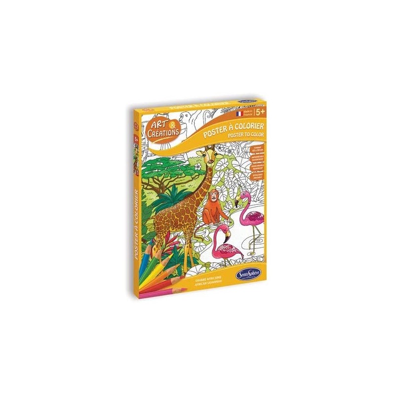 Sentosphère - 2092 - Kit d'activité - Poster à colorier - Savane