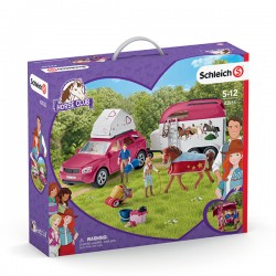 Schleich - 42535 - Coffret - Grand voyage équestre en voiture avec remorque