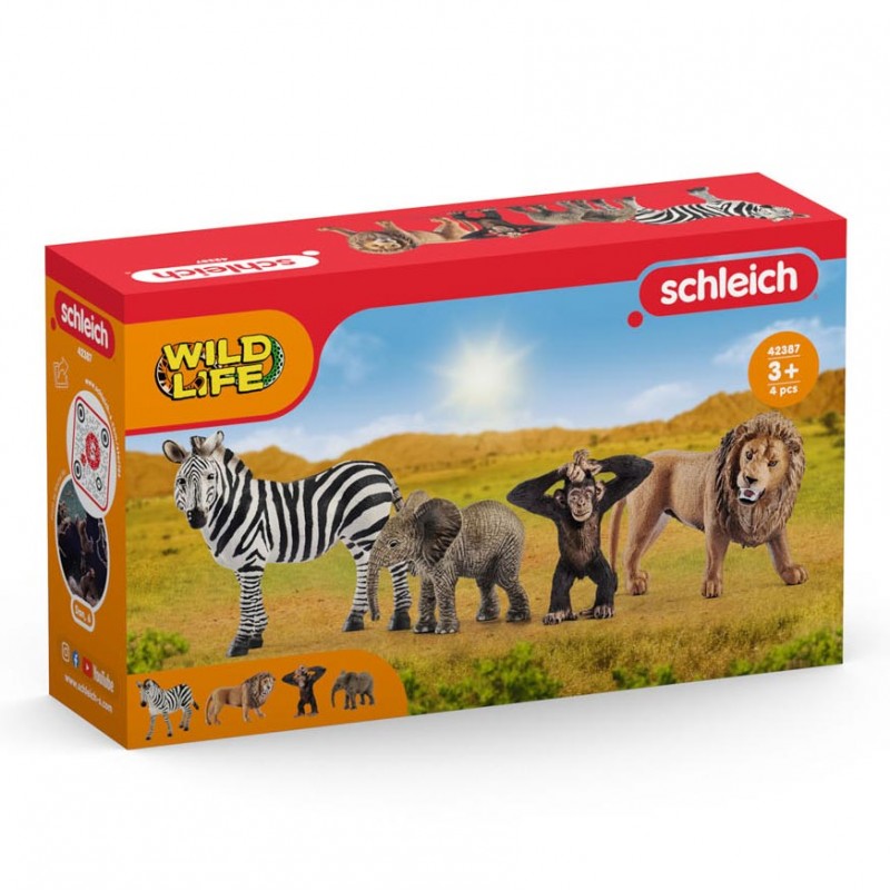 Schleich - 42387 - Coffret - Kit de base Wild Life avec 4 animaux