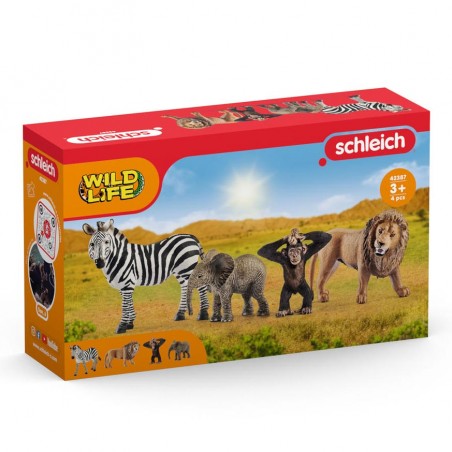 Schleich - 42387 - Coffret - Kit de base Wild Life avec 4 animaux sauvages