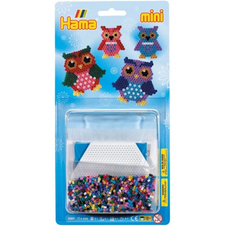 Hama - Perles - 5507 - Taille Mini - Blister de 2000 perles et plaque hibou