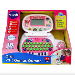 Vtech - Jeu électronique - Ordinateur ptit génius ourson rose