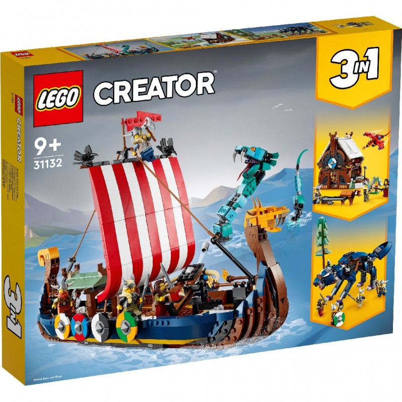 Lego - 31132 - Creator - Le bateau Viking et le serpent de Midgard