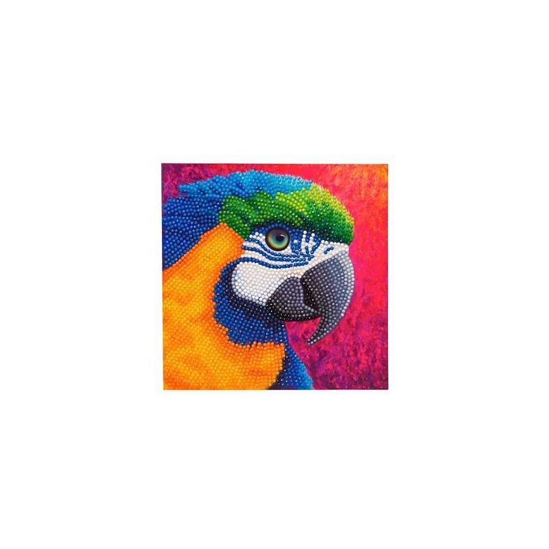 Crystal art - Tableau à diamanter - Perroquet 18x18cm