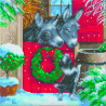OZ - Loisirs créatifs - Crystal Art - Kit tableau broderie diamant 30x30cm Ânes de Noël