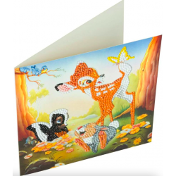 OZ - Loisirs créatifs - Disney - Bambi carte à diamanter 18x18cm Crystal Art