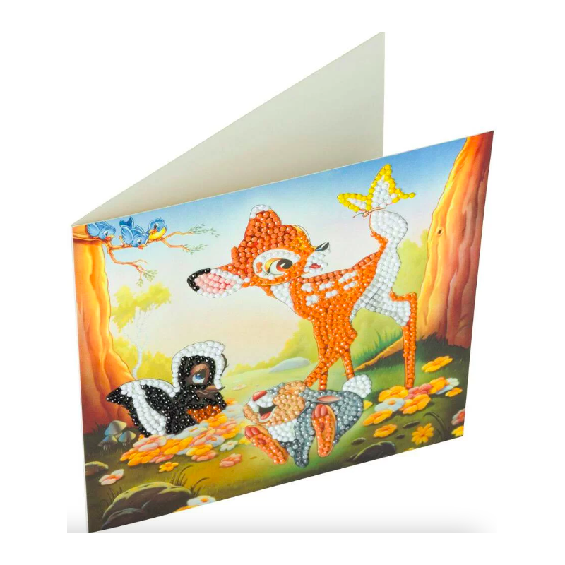 OZ - Loisirs créatifs - Disney - Bambi carte à diamanter 18x18cm Crystal Art